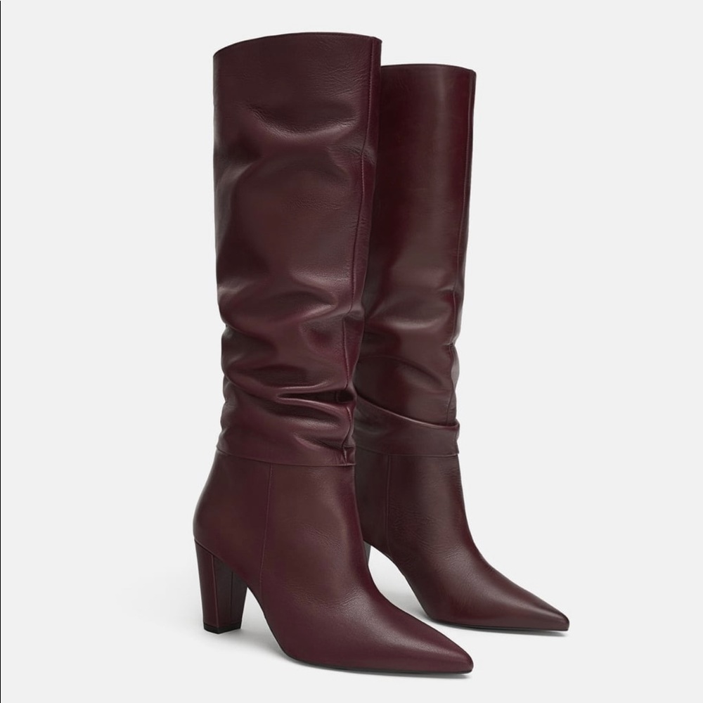 New Zara Genuine Leather Boots Fits like a 10!